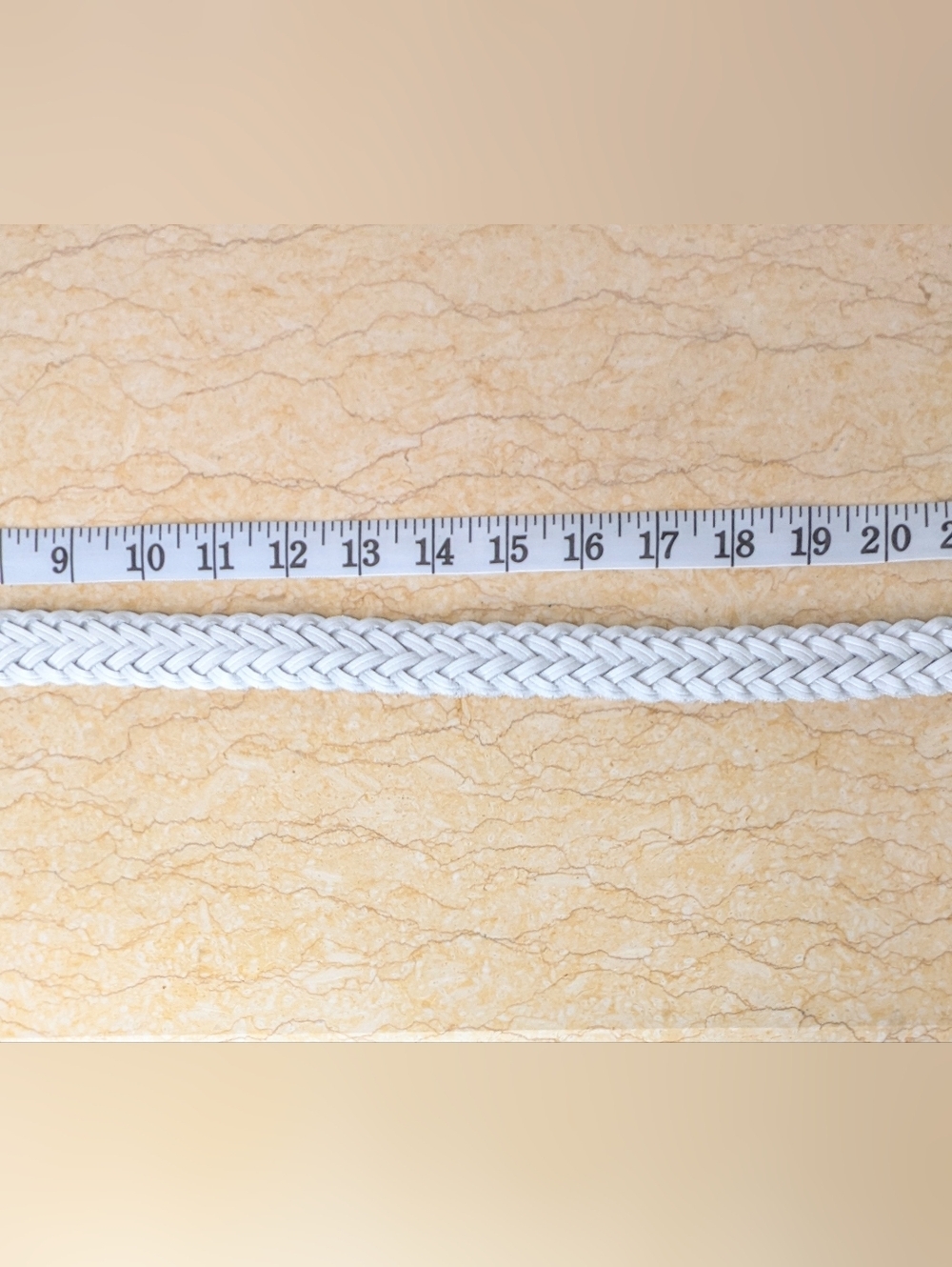 Vintage Genuine Leather White Woven Belt Silver Tone Buckle Size M/L - Picture 6 of 13
